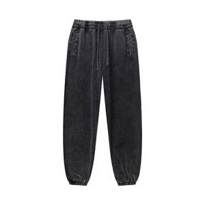 Alta calidad 100% algodón Vintage 345GSM Heavyweight hombres ácido lavado pantalones de chándal liso en blanco francés Terry personalizado pantalones de chándal - Product Image 2