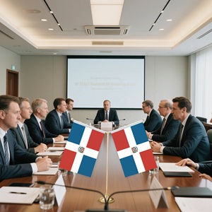 Drapeau de table en forme de Y personnalisé OEM ODM avec base métallique pour décorations de mini-drapeaux de la République <span class=keywords><strong>dominicaine</strong></span> personnalisables - Product Image 4