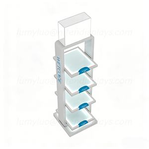 Exhibidor de Madera para Productos de Cuidado de la Piel con Soporte para Folletos de Acrílico y Estantes Iluminados - Product Image 5