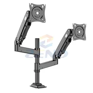 ZENO MH10 Manual Aluminum Multi Monitor Double Support Flexible Arm Mount Monitor Arm Gas Spring 360 Rotating Max Dual Monitor