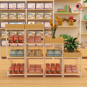 Présentoir simple en métal avec pochette supérieure en bois pour <span class=keywords><strong>magasin</strong></span> de détail (maman et bébé) – Couleur et taille personnalisables - Product Image 3
