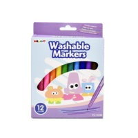 Lot de 12 marqueurs feutres lavables colorés pour dessin, fournitures scolaires, cadeau pour enfants, ensemble de marqueurs artistiques