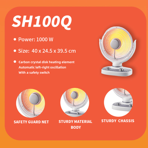 Riscaldatore elettrico portatile al quarzo a infrarossi a 2 facce per casa e ufficio popolare funzione di ventilazione del riscaldatore della stanza di riscaldamento invernale - Product Image 3