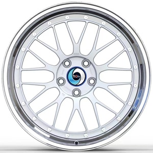 Rines Automotrices de Aluminio Forjado de Tres Piezas Personalizados, Negro Plateado, 5x120 5x130 5x112, 18-22 Pulgadas, Diseño Cóncavo - Product Image 4