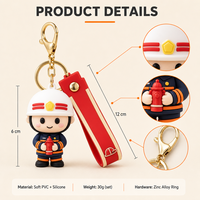 Porte-clés figurine Chibi personnalisée avec uniforme et texte sur la sangle pour cadeau de remise de diplôme et d'anniversaire, commande en gros