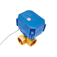 Vanne à boisseau sphérique motorisée électrique verticale 3 voies en laiton et acier inoxydable 12V 220V, mini-vanne de contrôle DN15 DN20