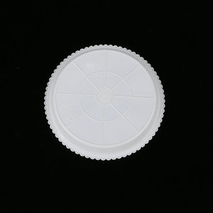Plateau rond en plastique pour pot de fleurs, bordé de dentelle, brun rougeâtre et blanc, léger, moulé par injection, support de palette - Product Image 2
