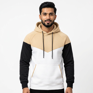 Sudadera con Capucha de Tres Tonos con Logotipo Personalizado Hecho por el Fabricante, Sudadera Corta para Hombre con Logotipo de Espuma 3D, Sudadera con Capucha de Felpa con Borde Cortado - Product Image 1