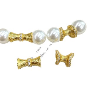 Qunlvsheng S925 Sterling Silver Diamond <b>Set</b> Slim Waist Spacer <b>Bead</b> For Bracelet Making DZ175 176 - Product Image 4