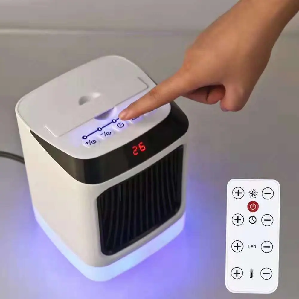 Mini ventilateur de refroidissement de bureau, climatiseur Portable à 7 couleurs, 2020