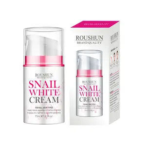 Roushun-Crema de día y de noche para suavizar las arrugas, crema blanca de caracol para blanquear la piel