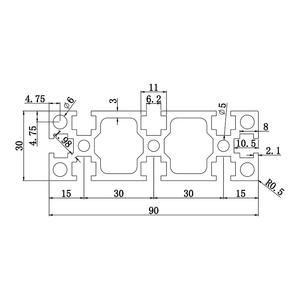 Profilé en aluminium industriel 3090a, cadre de profilé en aluminium, accessoires de clôture de protection pour équipement, banc de travail pour ligne d'assemblage - Product Image 4