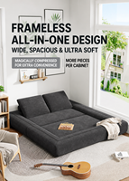 Canapé-lit modulaire pliable compressé sous vide, ensemble matelas double 3-en-1 personnalisé en éponge pour petit appartement