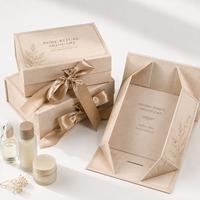 Boîte cadeau magnétique pliable de luxe avec logo personnalisé, boîte en papier rigide pliable, boîte vide pour cosmétiques, soins de la peau, parfums