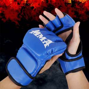 Guantes de boxeo MMA Fight Mujer Hombre Niños Entrenamiento Adulto Saco de boxeo Dedicado Profesional Medio dedo Guantes - Product Image 1