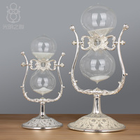 Sablier décoratif en forme de cœur, style européen, luxe rétro, artisanat artisanal, ornements pour la maison, rempli de pierres précieuses, cadeaux