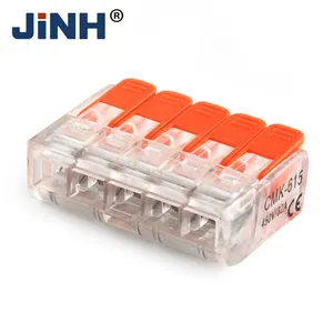 JINH-Conectores de cable eléctrico rápido, 5 vías, Conector de cableado compacto Universal, bloque de terminales Push-in, bloque de terminales rápido