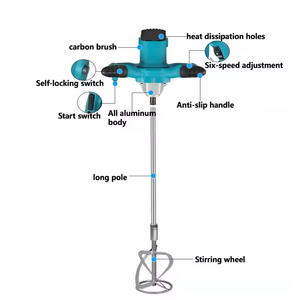 Xách tay 110V điện cầm tay xi măng <span class=keywords><strong>Mixer</strong></span> 6 tốc độ điều chỉnh vữa <span class=keywords><strong>Mixer</strong></span> cho thạch cao xi măng sơn trộn - Product Image 4