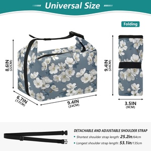 Sac à déjeuner personnalisé motif léopard rose tropical Hawaï, sac isotherme, sac de pique-nique scolaire en plein air - Product Image 3