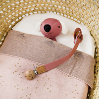 Clip sucette en bois et plastique pour bébé, porte-sucette en Crochet de bois, chaîne de Silicone, factice