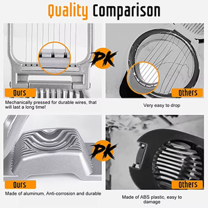 Tranche-œufs en aluminium robuste - Gadget de cuisine antirouille parfait pour trancher les œufs durs, les kiwis, les fraises et les champignons - Product Image 6