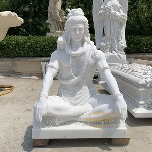 Nổi Tiếng Ấn Độ Bằng Đá Cẩm Thạch Trắng Lord Shiva Thiên Chúa Điêu Khắc Đá Tượng Chúa Shiva Điêu Khắc Trên Bán - Product Image 1