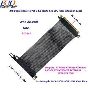 Câble d'extension de carte graphique GPU PCI-E 4.0 16X vers PCIe X16 inversé à 270 degrés 0,1M 0,15M 0,2M 0,3M pour RTX4090 <span class=keywords><strong>RX7900</strong></span> - Product Image 1
