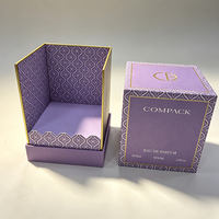 Caixa de Perfume Personalizada de Luxo com Padrão Vintage, Acabamento em Folha Dourada, Caixa de Papel Rígido para Embalagem de Fragrância Eau De Parfum 75ml