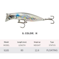 Leurre de pêche artificiel 80mm 12g Topwater Whopper Popper pour eau salée, bouche en coupelle, surface, pour achigan et truite, matériel de pêche Wobbler