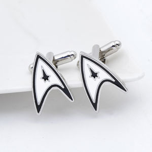<strong>Trek</strong> Cufflinks Zinc Alloy High Quality Men&amp;#39;s <strong>T</strong>-<strong>shirts</strong> Cufflinks Silver Plated Fashion Jewelry <strong>Star</strong> for Men - Product Image 3
