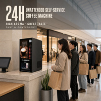 Distributeur automatique de café à monnayeur, bar à café sans personnel sur comptoir, mélange multi-saveurs, distribution continue
