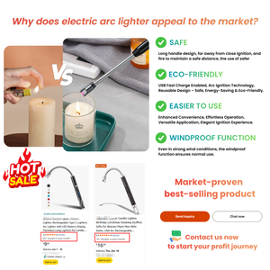 패션 방풍 충전식 USB 전기 다기능 아크 라이터 단일 플라즈마 라이터 양초 주방용 BBQ 라이터 - Product Image 3