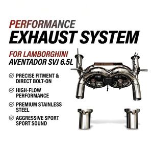 Sistema de Escape de Acero Inoxidable Vortex para Lamborghini Aventador SVJ 6.5L con Doble Bypass de Bucle y Módulo de Tambor Transversal - Product Image 1