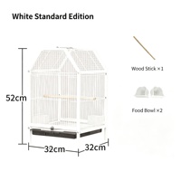 Cage à perroquet en forme de maison pour l'intérieur et l'extérieur, portable, suspendue, avec plateau à déchets amovible pour petits oiseaux de compagnie