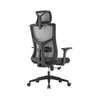 Chaise de bureau exécutive noire en maille intégrale, la plus vendue, à prix abordable, avec support lombaire ergonomique réglable, appuie-tête réglable en hauteur et 3 vérins à gaz