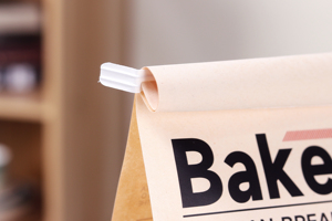 Sacchetto di carta personalizzato con finestra sagomata e chiusura a filo, con soffietto laterale, per pane tostato e prodotti da forno artigianali, all'ingrosso - Product Image 6