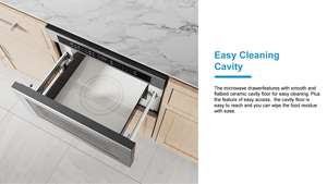 Nuevo modelo de pantalla LCD de <span class=keywords><strong>acero</strong></span> <span class=keywords><strong>inoxidable</strong></span> Color/vidrio negro completo Control táctil de color 60cm Cajón de <span class=keywords><strong>microondas</strong></span> incorporado - Product Image 5