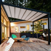 Auvent de piscine coulissant moderne, électrique, étanche, pliable, pour l'extérieur, auvent rétractable, pergola pliable de jardin
