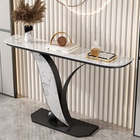 Meubles de salon table d'entrée dorée table console d'entrée table d'entrée moderne en acier inoxydable tables console en marbre de luxe