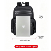 Sac à dos de voyage et scolaire en nylon balistique durable avec poche étanche pour ordinateur portable 15,6 pouces
