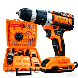 Taladro Eléctrico Inalámbrico de 24 V de Buena Calidad con Función de Impacto, Dos Baterías, Un Cargador, <span class=keywords><strong>Caja</strong></span> de Plástico, Taladro Percutor Inalámbrico de Iones de Litio - Product Image 5