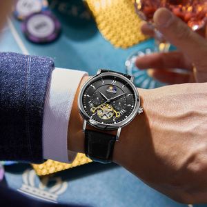 Montre mécanique pour homme en acier inoxydable 2025 – Nouveauté tendance avec cadran noir simple et bracelet en céramique, style personnalisé et couronne élégante - Product Image 4