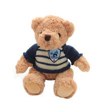 Fabrication sur mesure d'ours en peluche super mignons, fabricant d'animaux en peluche en coton, jouets en peluche doux avec logo de l'entreprise sur t-shirt