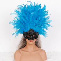 Masque de mascarade en plumes vénitiennes multicolores, masque en plumes pour le carnaval de Mardi Gras, Halloween, fête costumée, masque en plumes pour événement cosplay