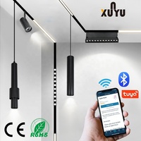 Système d'éclairage sur rail LED magnétique en aluminium intelligent pour usage commercial avec télécommande par téléphone portable, design moderne, spot linéaire