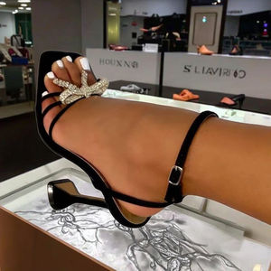 Sandales à talons hauts <span class=keywords><strong>pour</strong></span> femmes, mode, avec strass et nœud, talons fins, style romain floral, <span class=keywords><strong>pour</strong></span> le commerce international - Product Image 6