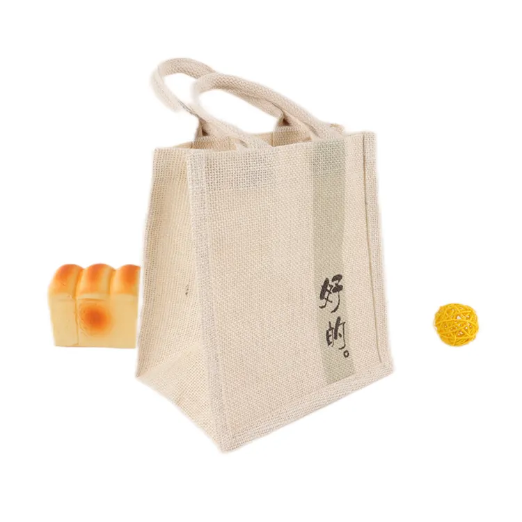 Gift Bags Blank Reusable Grocery Linen Bags Waterproof Jute Bags With Button
