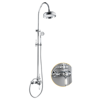 Robinet thermostatique en laiton massif poli avec fonction de douche pluie et capteur de température pour appartement, hôtel, villa, mural