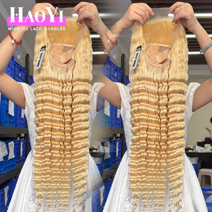 Perruques en dentelle HD Raw 613, cheveux humains bruts, dentelle frontale, blonde 613, vague profonde, perruque brésilienne, sans colle, dentelle complète 13X6 HD - Product Image 3