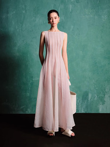 <span class=keywords><strong>Rosa</strong></span> in stile vietnamita di nicchia primavera ed estate nuovo arrivalpatchworksense del design <span class=keywords><strong>abito</strong></span> senza maniche in <span class=keywords><strong>tulle</strong></span> chiaro - Product Image 1